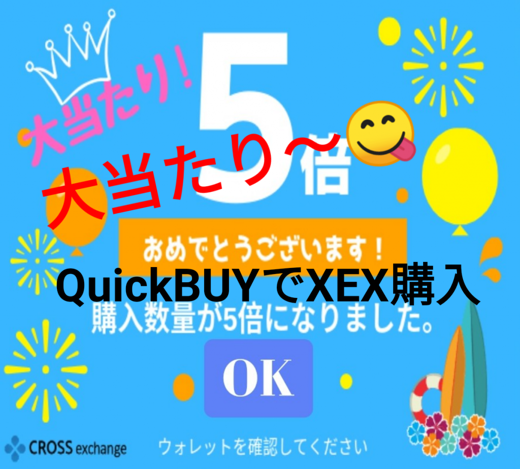 【5倍のチャンス】QuickBuyでXEXを購入