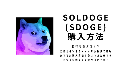 【犬コイン】オススメしませんがSolDoge(SDOGE)購入方法