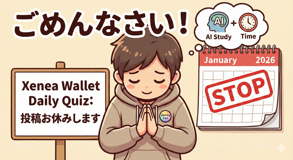 【ご報告】Xenea Wallet Daily Quizの投稿休止と、これからの活動について